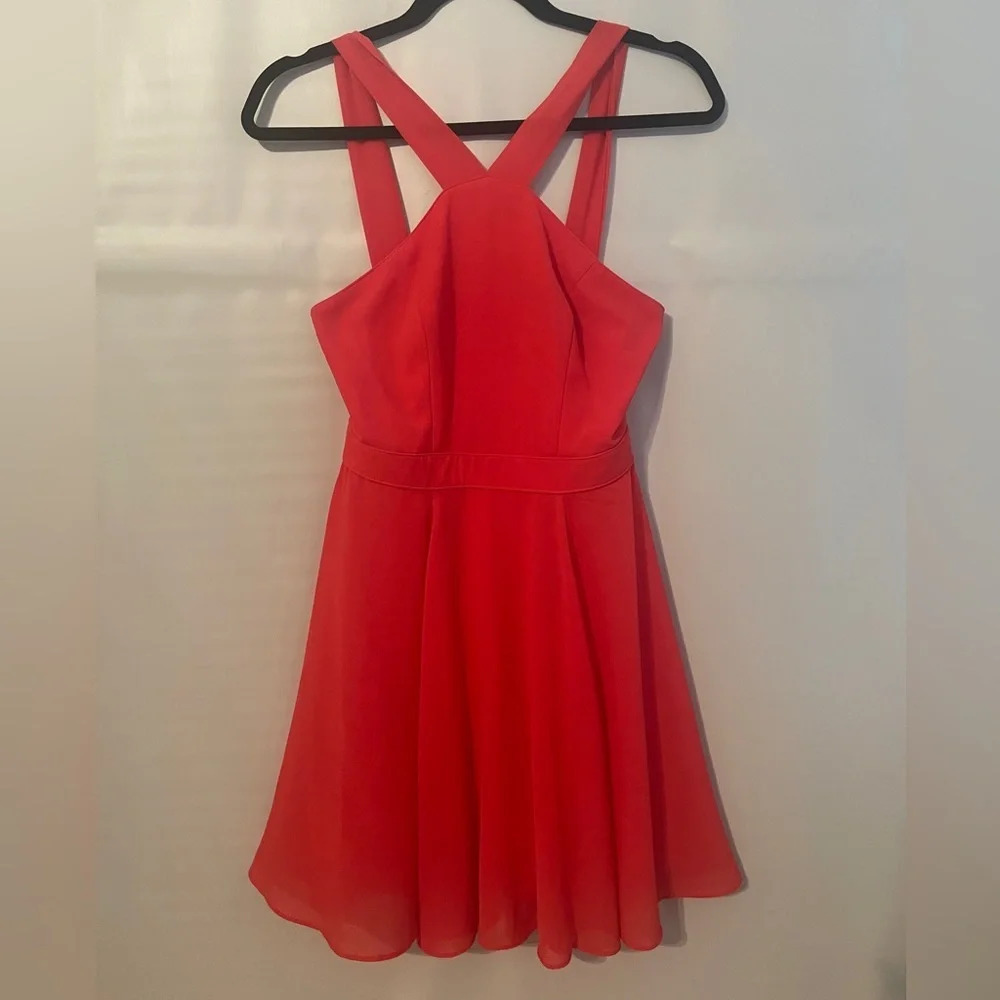 Lulus Forevermore Coral Skater Dress - Picture 3 of 7